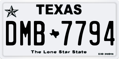 TX license plate DMB7794