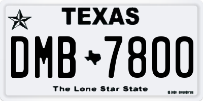TX license plate DMB7800