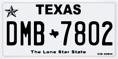 TX license plate DMB7802