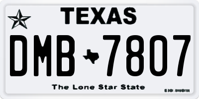 TX license plate DMB7807