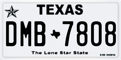 TX license plate DMB7808