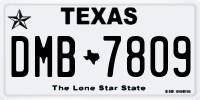 TX license plate DMB7809