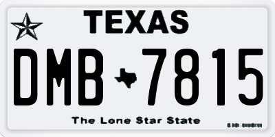 TX license plate DMB7815