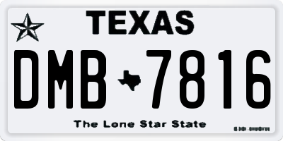 TX license plate DMB7816