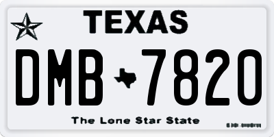 TX license plate DMB7820