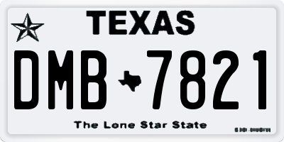 TX license plate DMB7821
