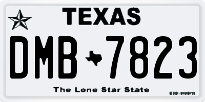 TX license plate DMB7823