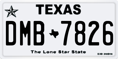 TX license plate DMB7826