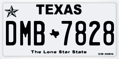 TX license plate DMB7828