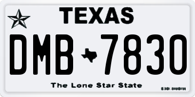 TX license plate DMB7830