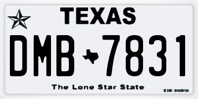 TX license plate DMB7831