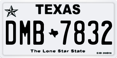 TX license plate DMB7832