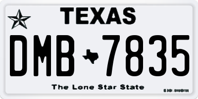 TX license plate DMB7835