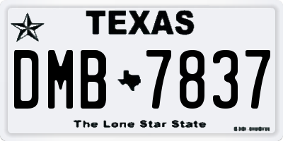 TX license plate DMB7837