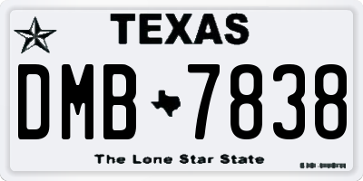 TX license plate DMB7838