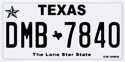 TX license plate DMB7840