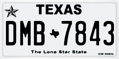 TX license plate DMB7843