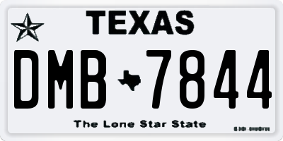 TX license plate DMB7844