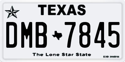 TX license plate DMB7845