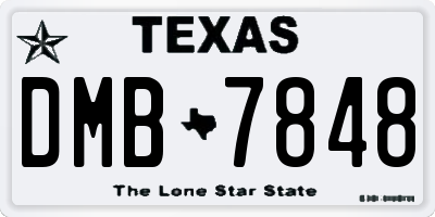 TX license plate DMB7848