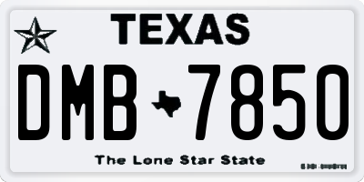 TX license plate DMB7850