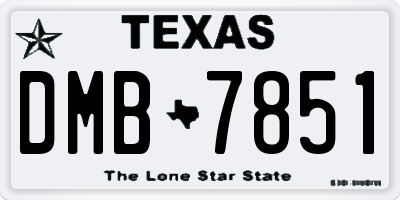TX license plate DMB7851