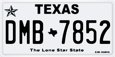 TX license plate DMB7852
