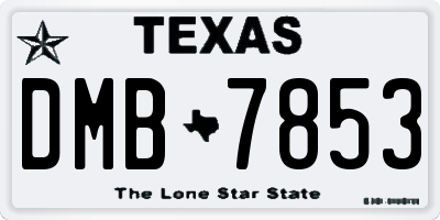 TX license plate DMB7853