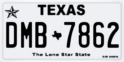 TX license plate DMB7862