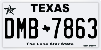 TX license plate DMB7863