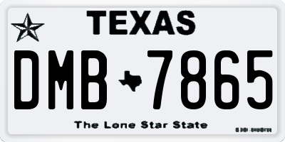 TX license plate DMB7865
