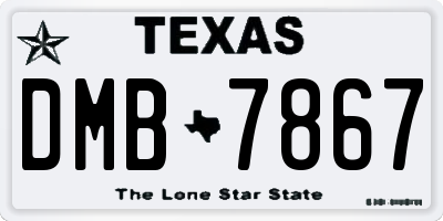 TX license plate DMB7867