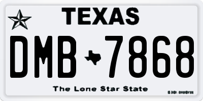 TX license plate DMB7868