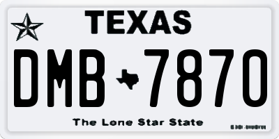 TX license plate DMB7870