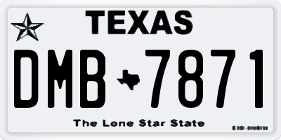 TX license plate DMB7871