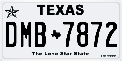 TX license plate DMB7872