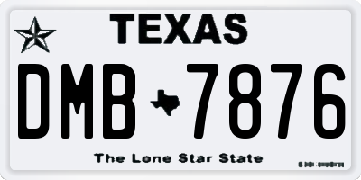 TX license plate DMB7876