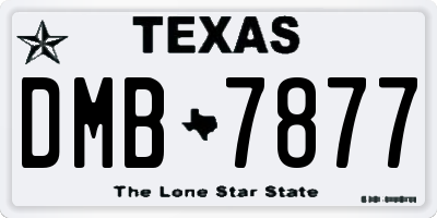 TX license plate DMB7877