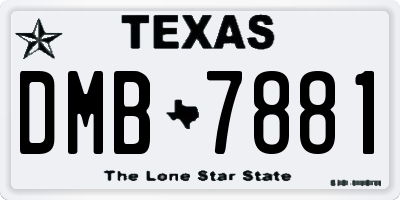 TX license plate DMB7881