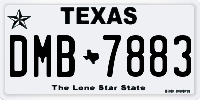 TX license plate DMB7883