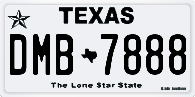 TX license plate DMB7888