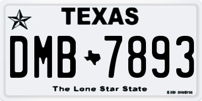 TX license plate DMB7893