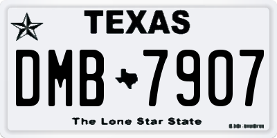 TX license plate DMB7907