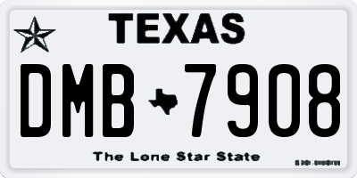 TX license plate DMB7908