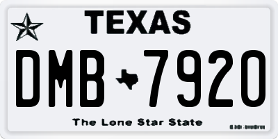 TX license plate DMB7920