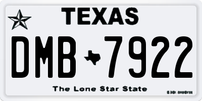TX license plate DMB7922