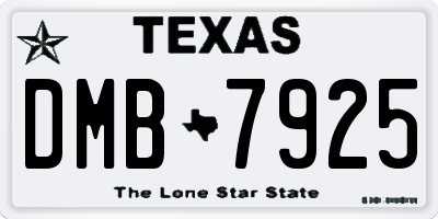 TX license plate DMB7925