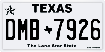 TX license plate DMB7926