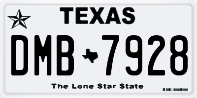 TX license plate DMB7928