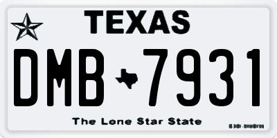TX license plate DMB7931